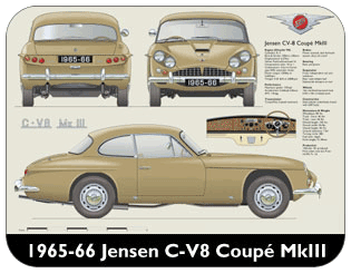 Jensen C-V8 Coupe MkIII 1965-66 Place Mat, Medium
